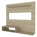 Magneticismmagnetismo 55 in. Manufactured Wood Open Shelving Entertainment Center, Light Pine MA3662826